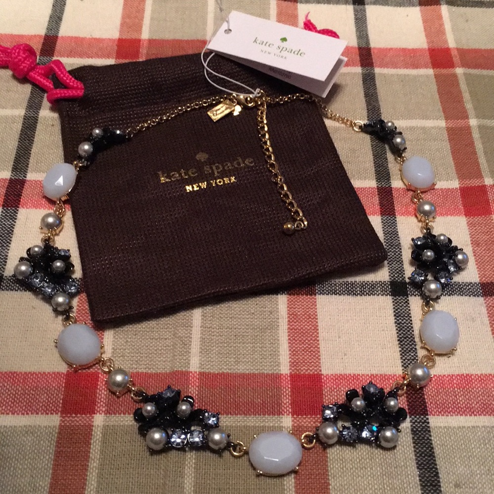 Kate spade blue black silver necklace NWT